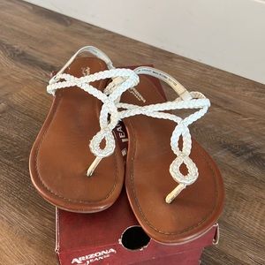 Girls White Sandals Size 4